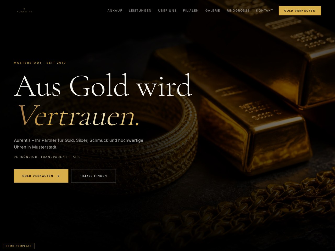Website-Projekt für Luxe Gold Advisor