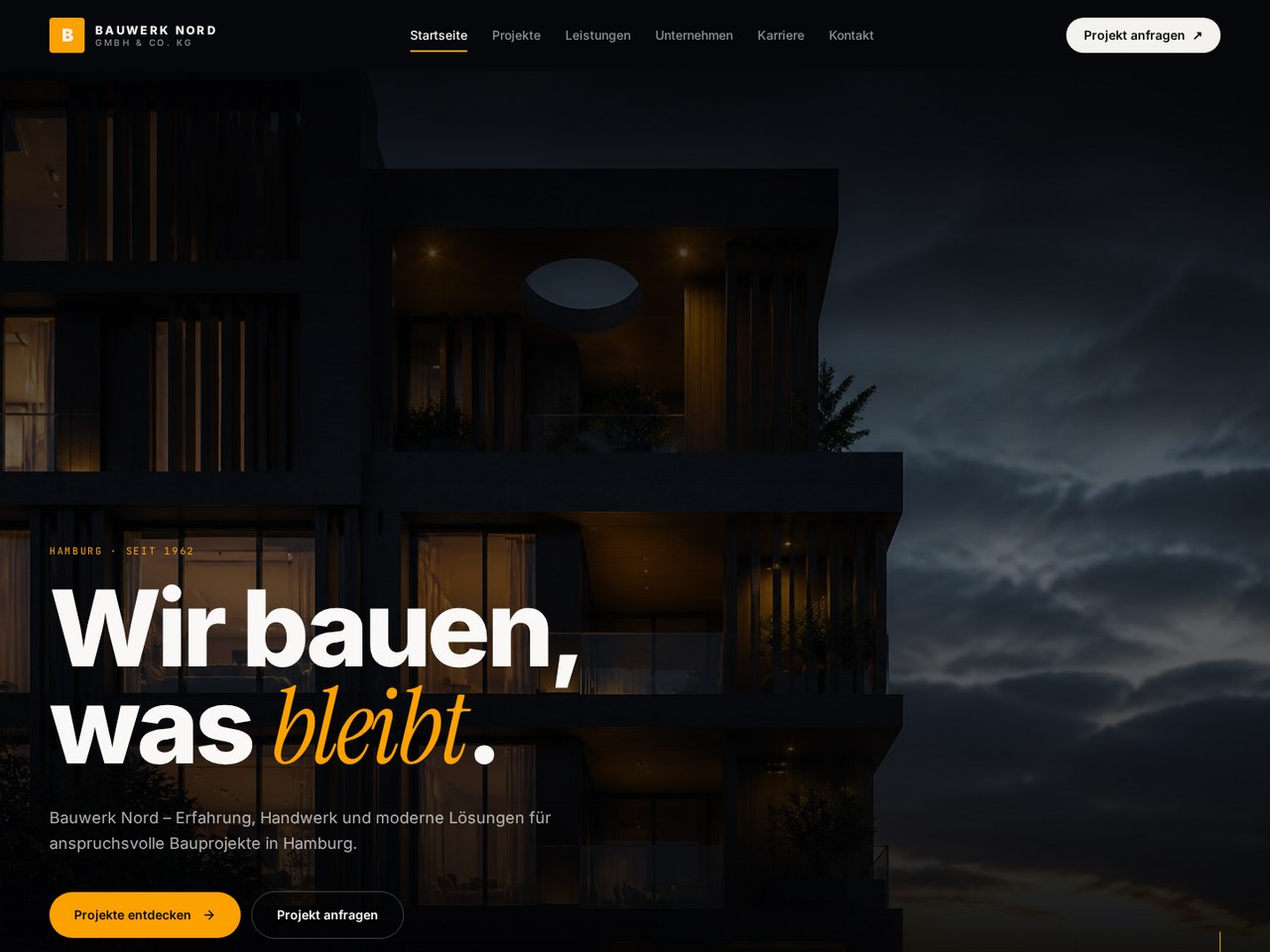 Website-Projekt für Hoffmann Building Vision