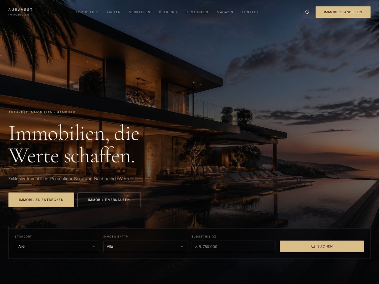 Website-Projekt für Aurawest Immobilien