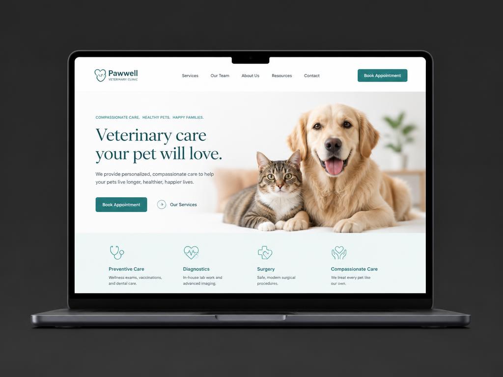 Website-Projekt für Premium Vet Glow