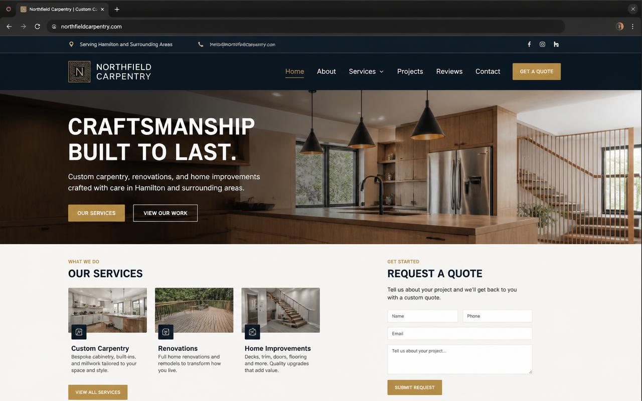 Moderne Handwerker-Website nach dem Redesign durch BD WebDev